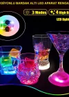Renkli Led Işıklı Bardak Altlığı - Dekoratif (12 Adet, Pilli)