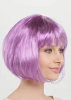 Rose Pembe Renk Düz Kesim Küt Parti Peruğu Kısa Takma Saç