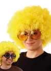 Sarı Renk Kıvırcık Afro Bonus Peruk