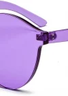 Sert Mika Oval Şekilli Çerçevesiz Mor Gözlük Retro Parti 5x14 Cm