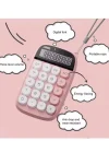 Sevimli Kare Tuşlu 10 Haneli Ldc Ekran Hesap Makinası Pembe