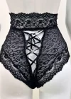 Siyah Dantelli Yüksek Bel Külot Venüs-k1013