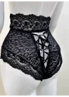 Siyah Dantelli Yüksek Bel Külot Venüs-k1013