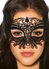 Siyah Renk Dantel Kesim Dantel İşlemeli Balo Parti Maskesi 4 No