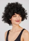 Siyah Renk Kıvırcık Afro Bonus Peruk