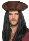 Siyah Saçlı Kaptan Korsan Şapkası