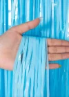 Soft Mavi Püsküllü Kapı Perdesi - Parti, Baby Shower, Sünnet Süsü, Cinsiyet Partisi 1x2 M