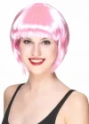 Soft Pembe Renk Parti Peruğu Küt Saç