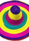 Sombrero Meksika Şapkası Renkli Örme Hasır Yetişkin Boy