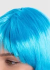 Turkuaz Açık Mavi Renk Düz Kesim Kısa Küt Parti Peruğu