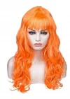 Turuncu Renk Astarlı Dalgalı Kesim Parti Peruğu