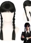 Wednesday Siyah Örgülü Peruk