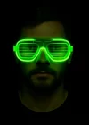 Yeşil Led Işıklı Parti Gözlüğü – Neon Glow Şerit Gözlük 3 Modlu