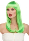 Yeşil Renk Uzun Düz Parti Peruğu