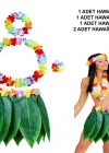 Yetişkin Hawaii Kostüm Seti - Yaprak Etek  Hawaii Set - 5 Parça