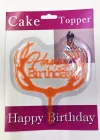 Happy Birthday Yazılı Turuncu Dallı Pasta Kek Çubuğu