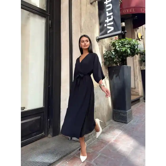 Ayrobin midi elbise