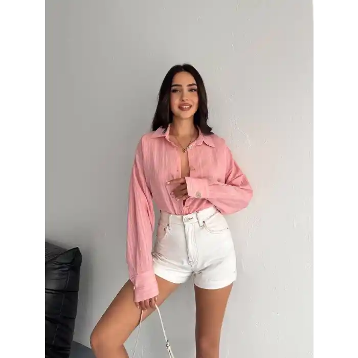 Çizgili oversize gömlek