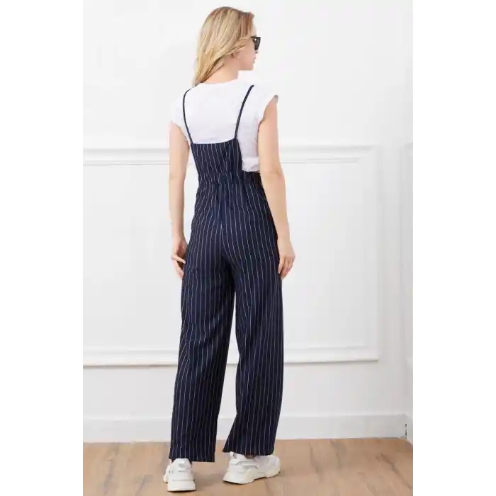İp askılı beli lastikli tulum