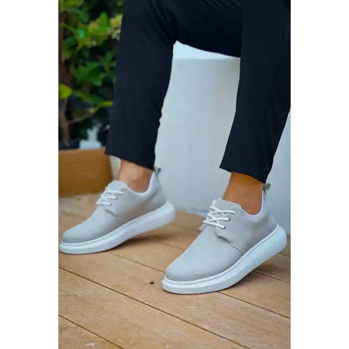 KB-003 Kuback Gri Süet Bağcıklı  Günlük Erkek Ayakkabı