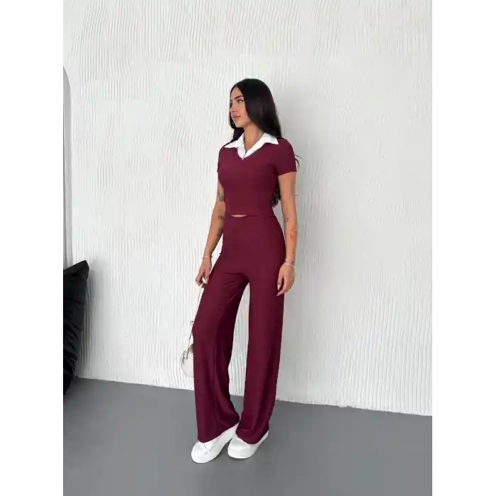 Ottoman kumaş beyaz gömlek yaka takım s4142