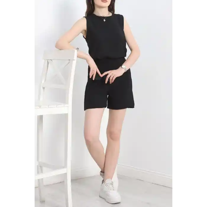Şortlu Ayrobin takım siyah