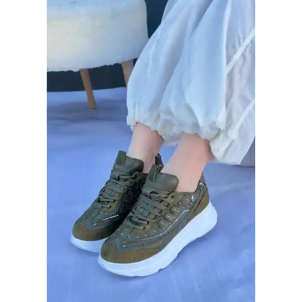 Aleid Yeşil Süet Bağcıklı Spor Ayakkabı