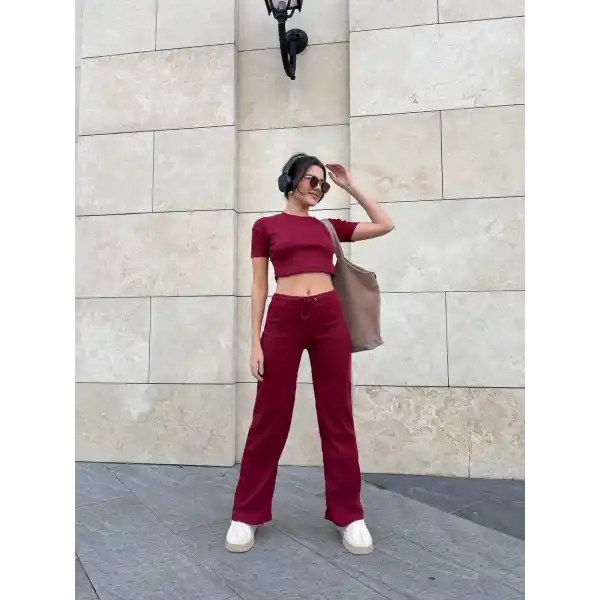 Bol paça pantolonlu alt üst takım