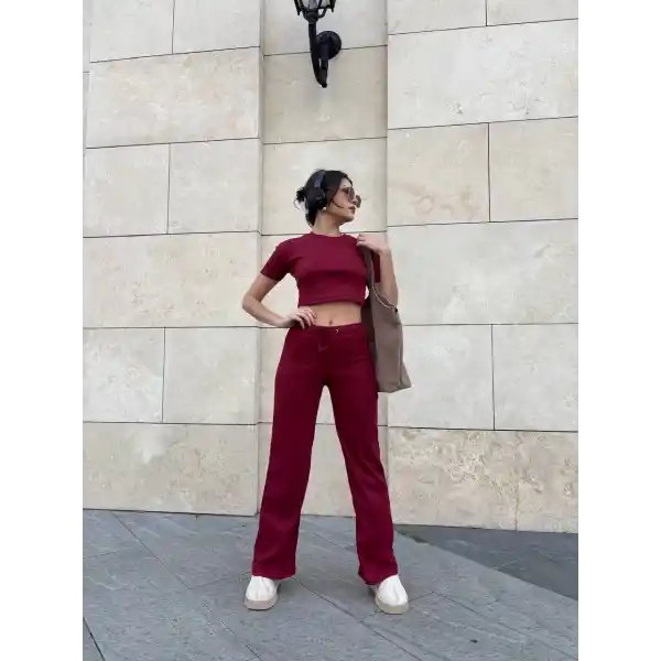 Bol paça pantolonlu alt üst takım