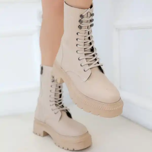 Caxa Nude Cilt Bağcıklı Bot