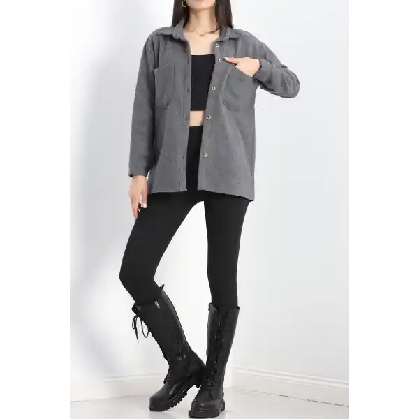 çift cepli kaşe gömlek