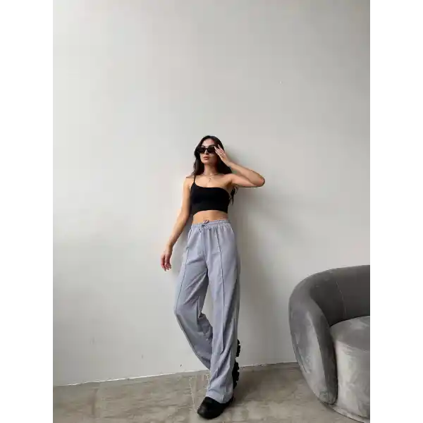 Çımalı keten pantolon