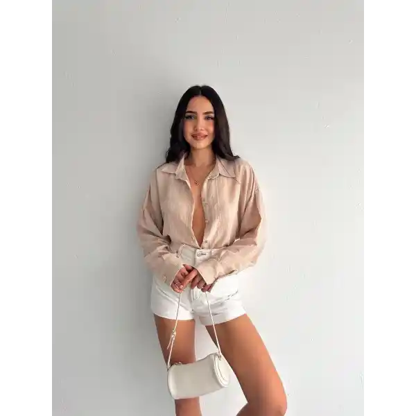 Çizgili oversize gömlek