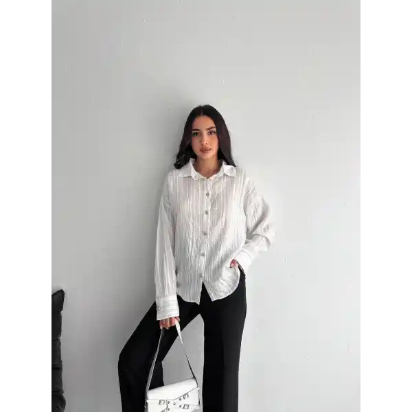 Çizgili oversize gömlek