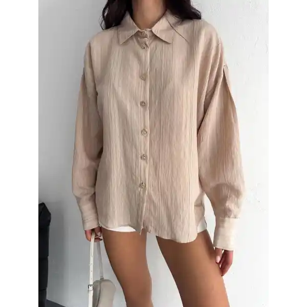 Çizgili oversize gömlek