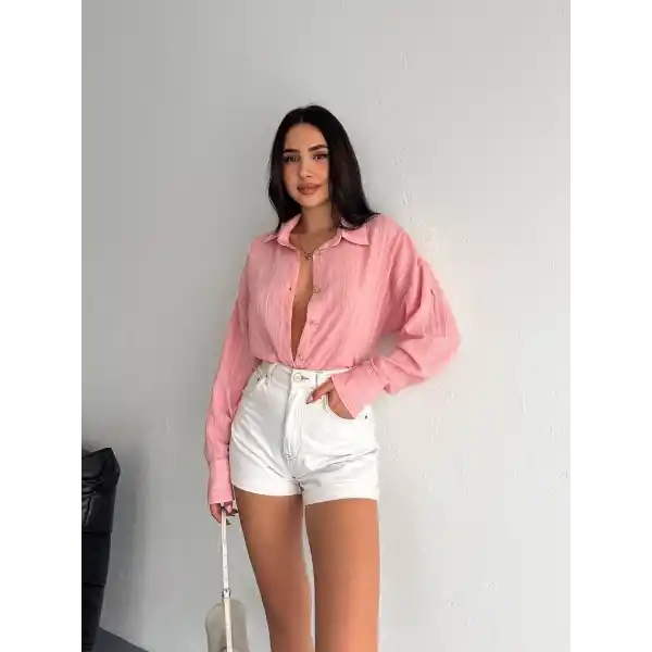 Çizgili oversize gömlek