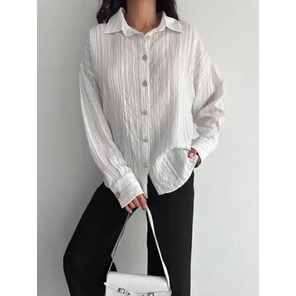 Çizgili oversize gömlek