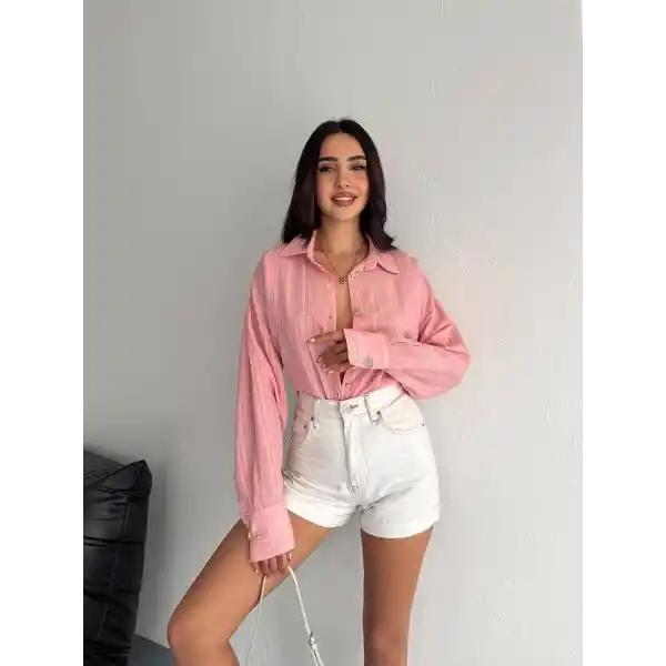 Çizgili oversize gömlek