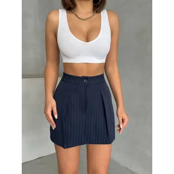 Çizgili şort etek