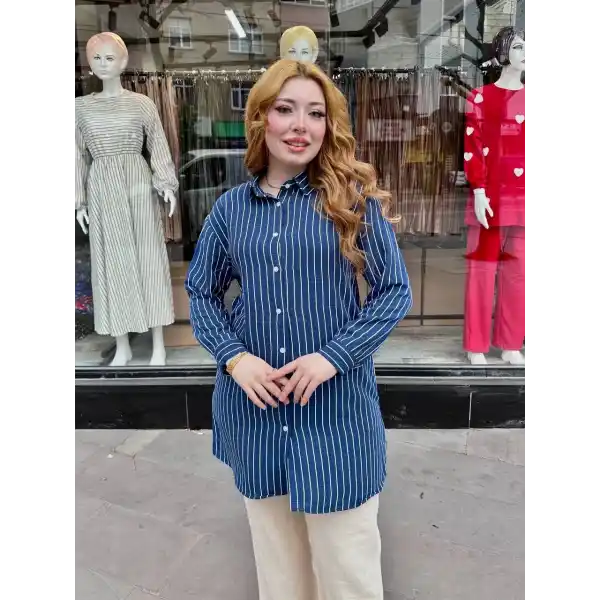 Çizgili tunik gömlek