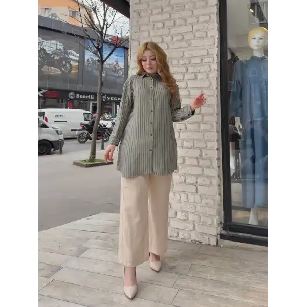 Çizgili tunik gömlek