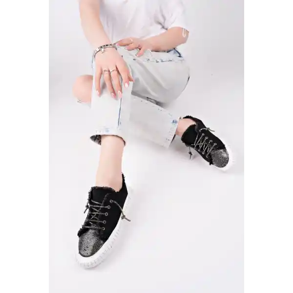 Enber Siyah Kot Bağcıklı Spor Ayakkabı