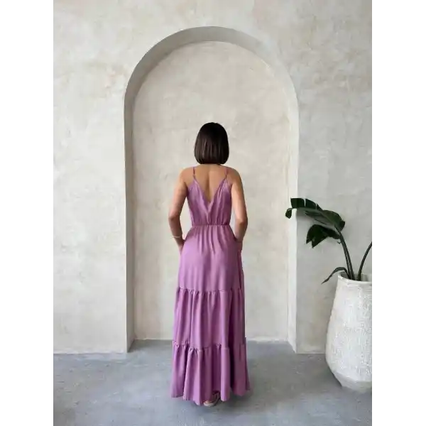 Fırfırlı katlı elbise s255049