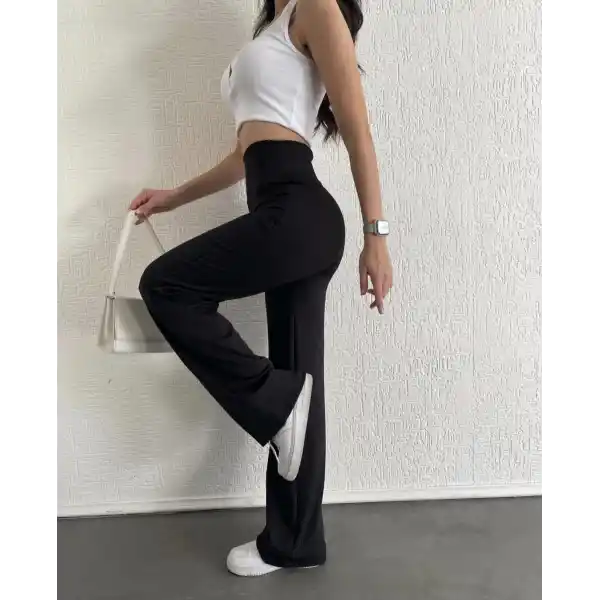 fitilli palazzo pantolon siyah