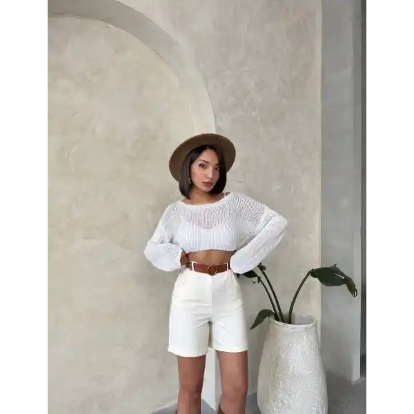 Gabardin kumaş şort