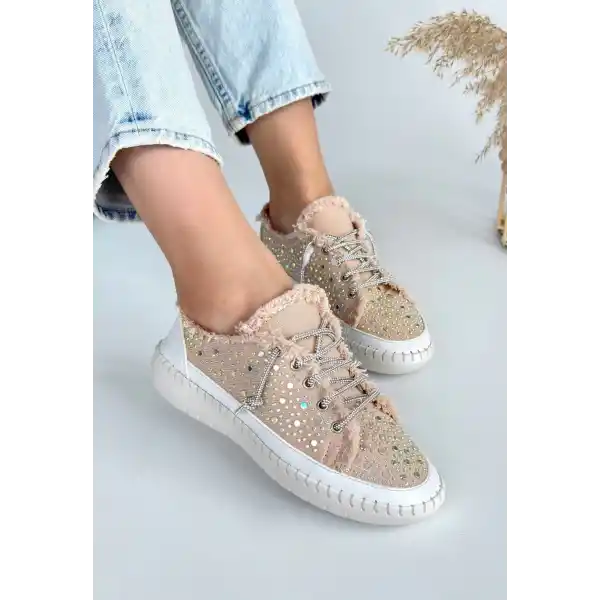 Guji Bej Kot Bağcıklı Spor Ayakkabı