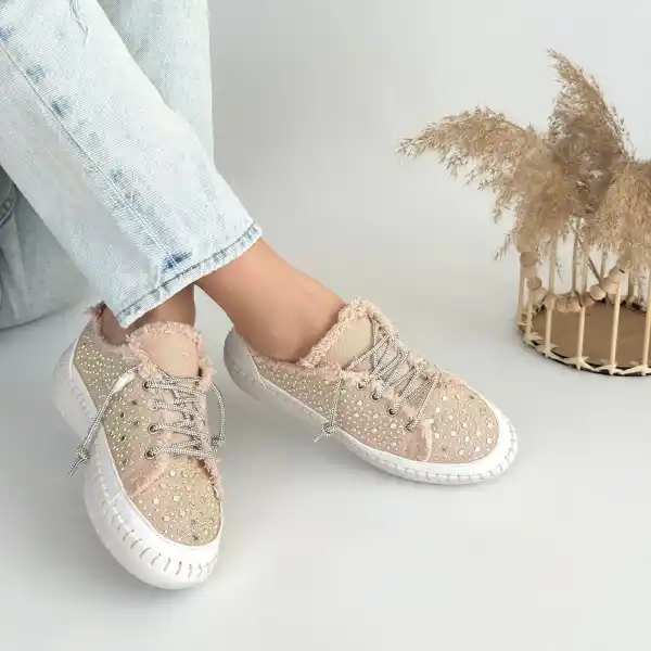 Guji Bej Kot Bağcıklı Spor Ayakkabı