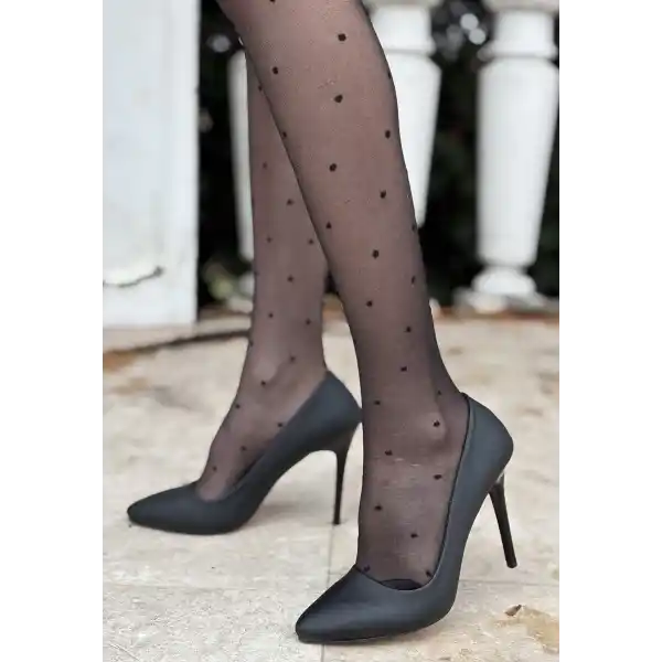 Hillar Siyah Saten Stiletto Ayakkabı