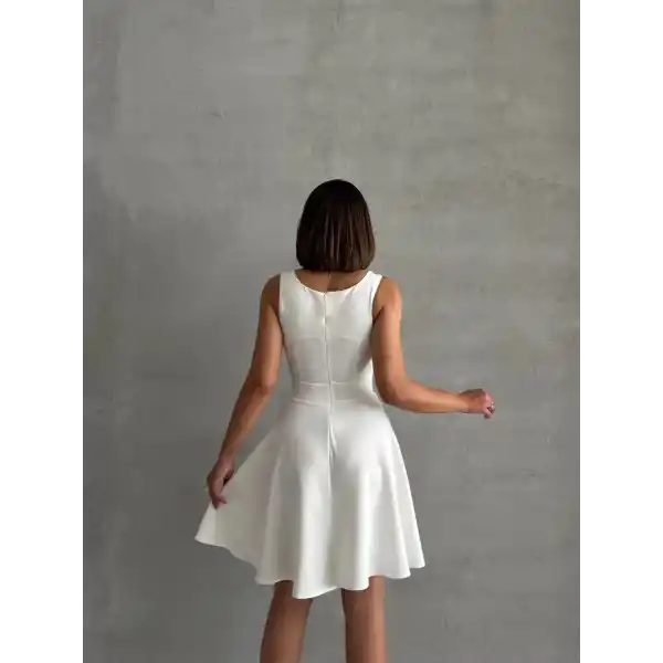 Kadın kare yaka kısa elbise s251188