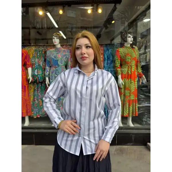 Kalın çizgili gömlek